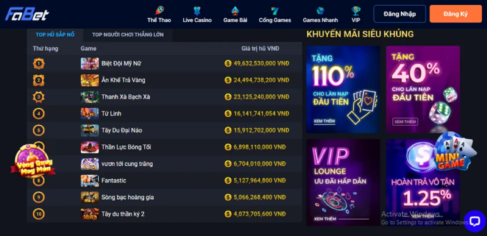 Khuyến mãi đặc biệt 1bet game